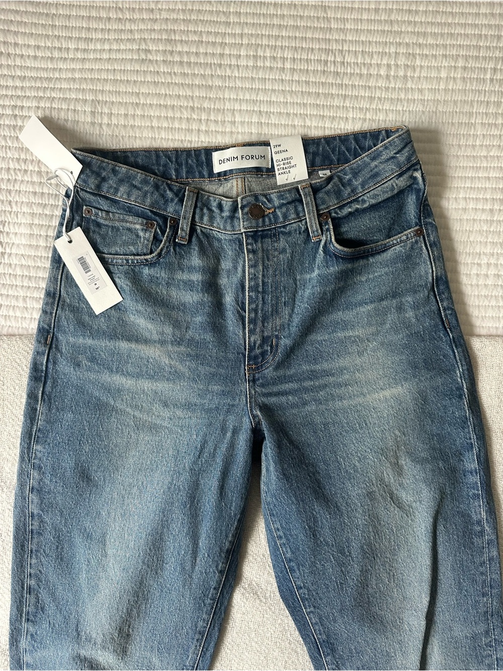 Denim Forum Light Blue Geena High-Rise Straight Jeans